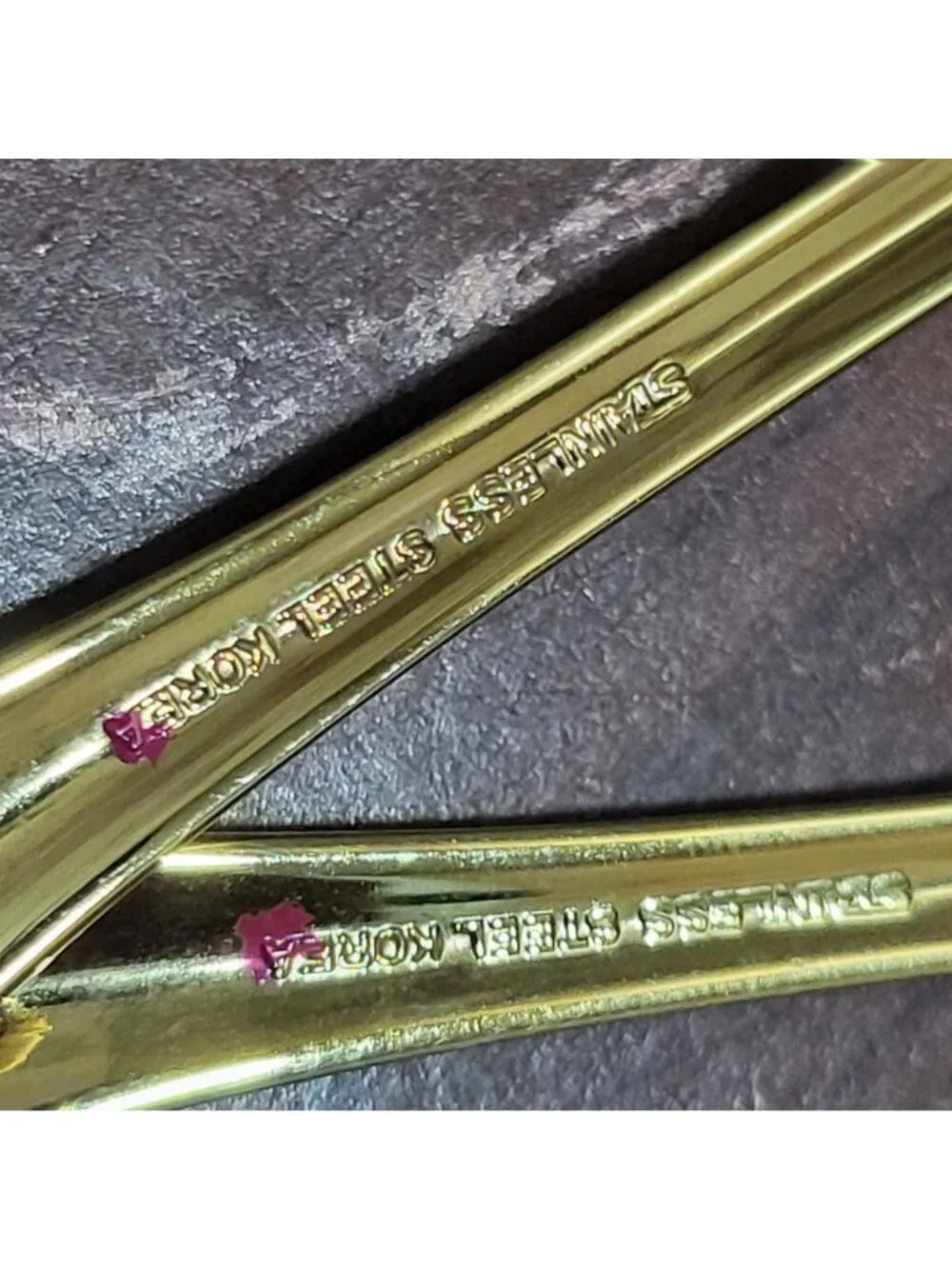 36 Piece Classic Plume Gold Electroplated Flatware Marked Stainless Steel Korea